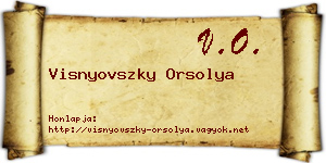 Visnyovszky Orsolya névjegykártya
